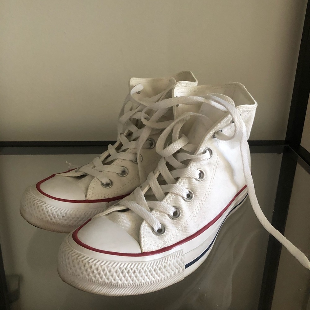 White high top converse sneakers